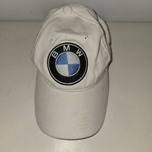 BMW White Hat With Large Logo BMW Adjustable